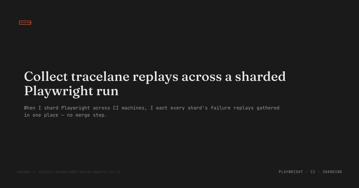 Collected tracelane replays from a sharded Playwright matrix
