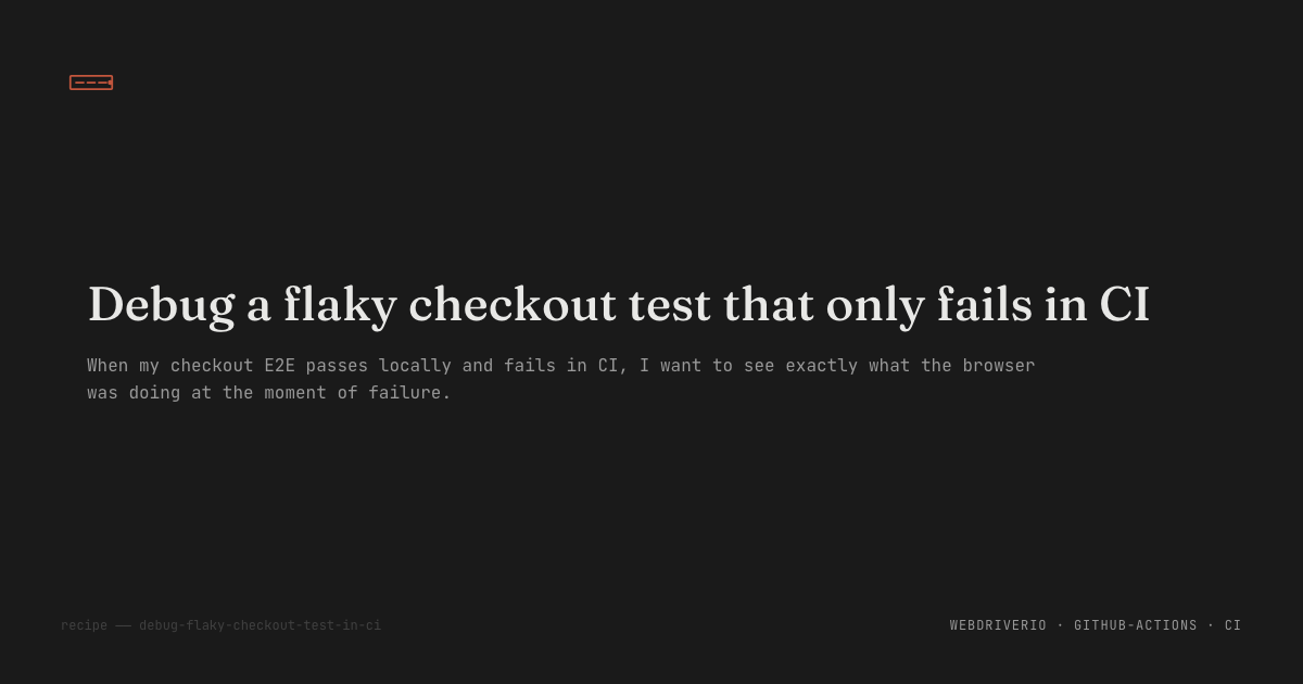 Tracelane report for a failed checkout test