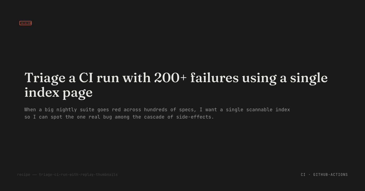 Tracelane failure index — metadata cards grid